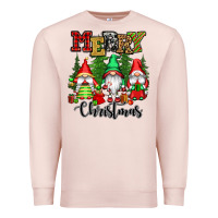 Pale Pink merry christmas gnomes Premium Sweatshirt - CowGirlArtShop