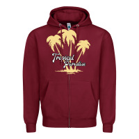 Burgundy Tropical Paradise Zipper Hoodie - Bettercallsaul