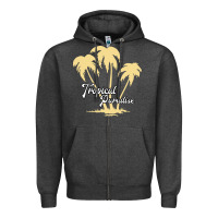Charcoal Heather Tropical Paradise Zipper Hoodie - Bettercallsaul
