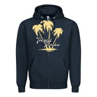 Navy Tropical Paradise Zipper Hoodie - Bettercallsaul