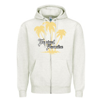 Oatmeal Heather Tropical Paradise Zipper Hoodie - Bettercallsaul