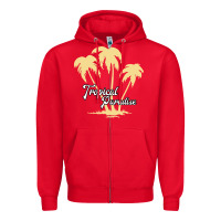 Red Tropical Paradise Zipper Hoodie - Bettercallsaul