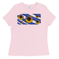 Bubblegum Pink american flag sunflowers 16oz libbey cup Ladies Tee - HRA Design Shop