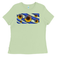 Matcha american flag sunflowers 16oz libbey cup Ladies Tee - HRA Design Shop