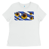 White american flag sunflowers 16oz libbey cup Ladies Tee - HRA Design Shop