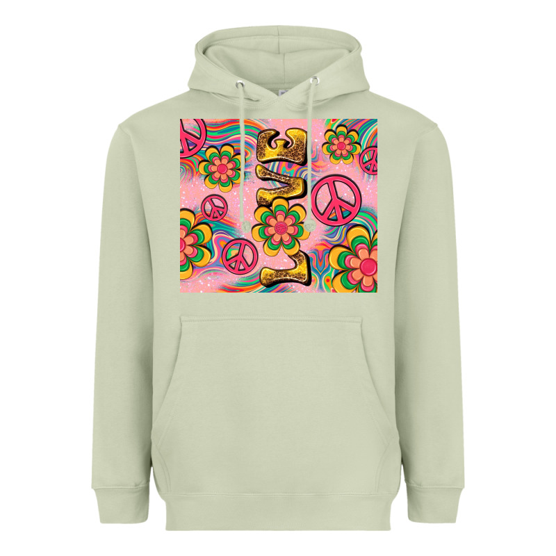 Peace Love Hippie Daisy Heavyweight Hoodie by TumblerDesignByShophia | Teevron