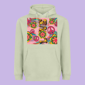 Peace Love Hippie Daisy Heavyweight Hoodie Designed By Tumblerdesignbyshophia
