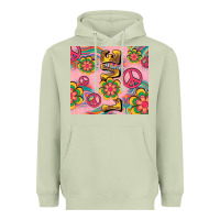 Matcha peace love hippie daisy Heavyweight Hoodie - TumblerDesignByShophia