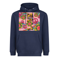 Navy peace love hippie daisy Heavyweight Hoodie - TumblerDesignByShophia