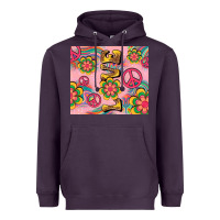 Plum peace love hippie daisy Heavyweight Hoodie - TumblerDesignByShophia