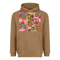 Toasted Coconut peace love hippie daisy Heavyweight Hoodie - TumblerDesignByShophia