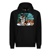 Black its freezin season Premium Hoodie - CowGirlArtShop