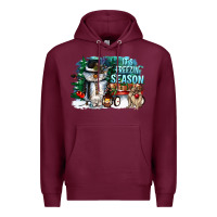 Burgundy its freezin season Premium Hoodie - CowGirlArtShop