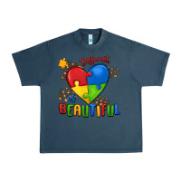 Midnight Navy different is beautiful autism Urban Heavy Tee - MaliasSmallBusiness