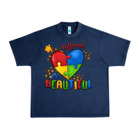 Navy different is beautiful autism Urban Heavy Tee - MaliasSmallBusiness