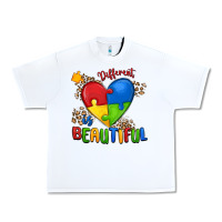White different is beautiful autism Urban Heavy Tee - MaliasSmallBusiness