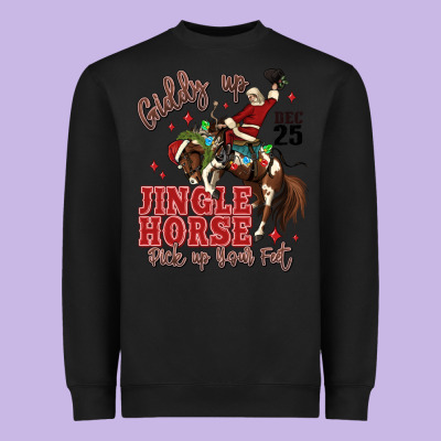 Giddy Up Jingle Horse Pick Up Your Feet Heavyweight Sweatshirt Designed By Maliassmallbusiness