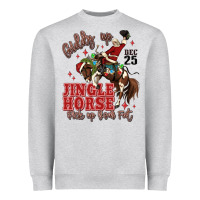 Heather Grey giddy up jingle horse pick up your feet Heavyweight Sweatshirt - MaliasSmallBusiness