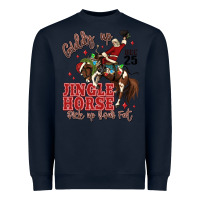 Navy giddy up jingle horse pick up your feet Heavyweight Sweatshirt - MaliasSmallBusiness
