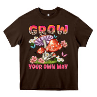 Chocolate Brown grow your own way Heavy Core Tee - JahusDesignShop