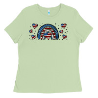 Matcha american flag rainbow 16oz libbey cup Ladies Tee - HRA Design Shop