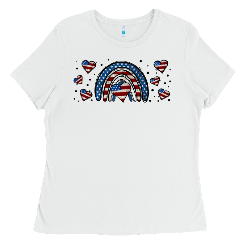 American Flag Rainbow 16oz Libbey Cup Ladies Tee by HRA Design Shop | Teevron