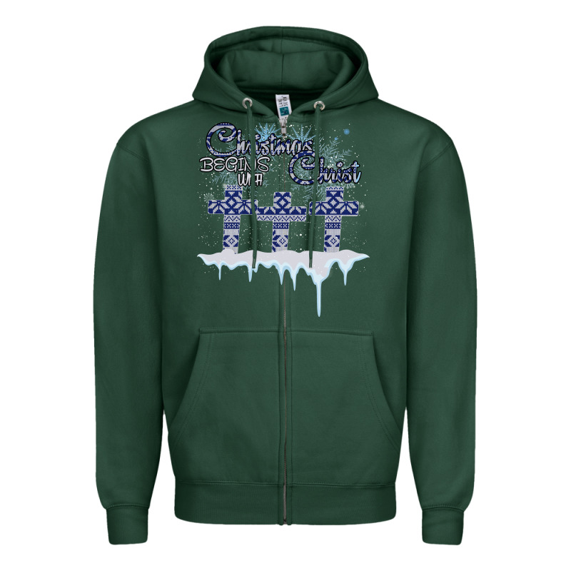 Christmas Christ Begins With Zipper Hoodie by Bettercallsaul | Teevron