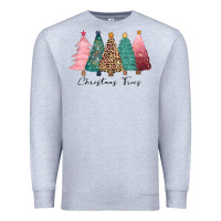 Heather Grey christmas trees Premium Sweatshirt - CowGirlArtShop