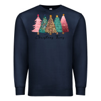 Navy christmas trees Premium Sweatshirt - CowGirlArtShop