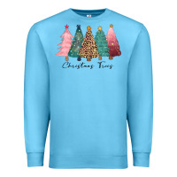 Ocean Blue christmas trees Premium Sweatshirt - CowGirlArtShop