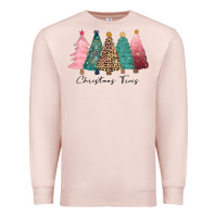 Pale Pink christmas trees Premium Sweatshirt - CowGirlArtShop