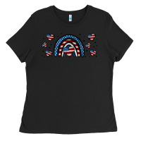 Black american flag rainbow 16oz libbey cup Ladies Tee - HRA Design Shop
