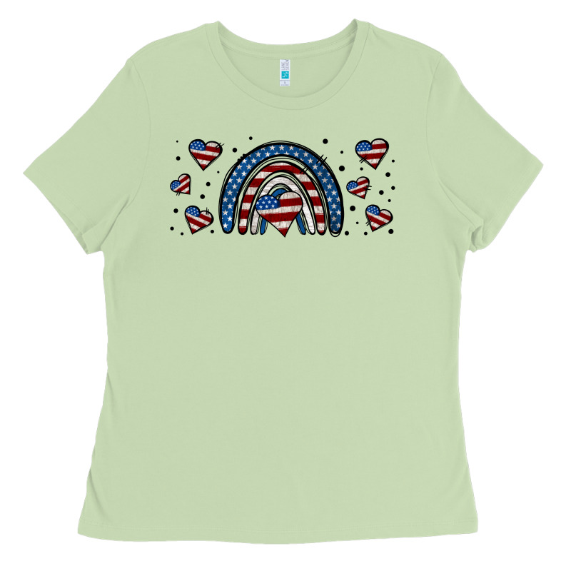 American Flag Rainbow 16oz Libbey Cup Ladies Tee by HRA Design Shop | Teevron