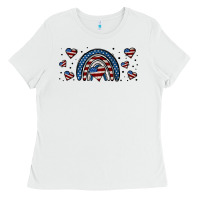 White american flag rainbow 16oz libbey cup Ladies Tee - HRA Design Shop