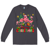 Smoke merry christmas flamingos Long Sleeve Tee - MaliasSmallBusiness