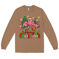 Toasted Coconut merry christmas flamingos Long Sleeve Tee - MaliasSmallBusiness