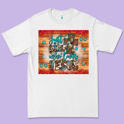 Just A Girl Who Loves Jesus Premium Tee Designed By Jahusdesignshop