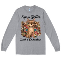 Heather Grey life is better with a chihuahua Long Sleeve Tee - JahusDesignShop