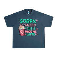Midnight Navy sorry my iced coffee made me latte Urban Heavy Tee - MaliasSmallBusiness