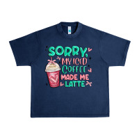 Navy sorry my iced coffee made me latte Urban Heavy Tee - MaliasSmallBusiness