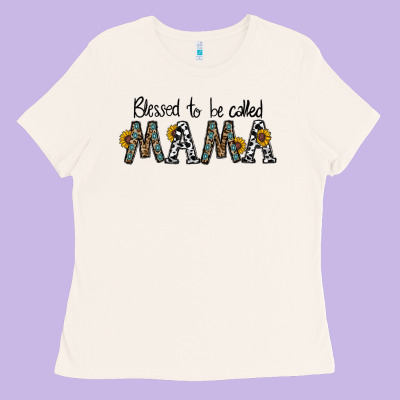 Blessed To Be Called Mama Ladies Tee Designed By Cowhidedigitalart