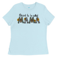 Baby Blue blessed to be called mama Ladies Tee - CowhideDigitalArt