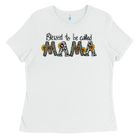 White blessed to be called mama Ladies Tee - CowhideDigitalArt