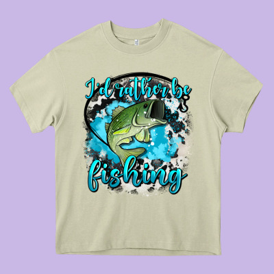 I D Rather Be Fishing Heavy Core Tee Designed By Adodesignshop
