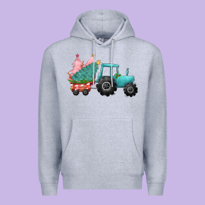 Christmas Tree Tractor Premium Hoodie Designed By Cowgirlartshop