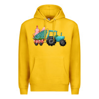 Lemon Christmas tree tractor Premium Hoodie - CowGirlArtShop