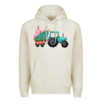Oatmeal Heather Christmas tree tractor Premium Hoodie - CowGirlArtShop