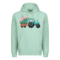 Seafoam Christmas tree tractor Premium Hoodie - CowGirlArtShop
