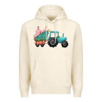 Tofu Christmas tree tractor Premium Hoodie - CowGirlArtShop