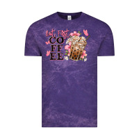Cloud Purple but first coffee floral Vintage Tee - JahusDesignShop
